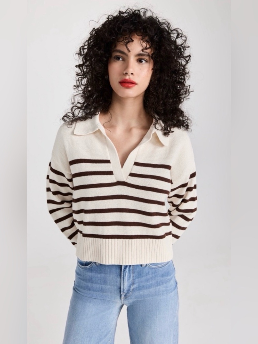 Reformation Francesco Cotton Polo Sweater